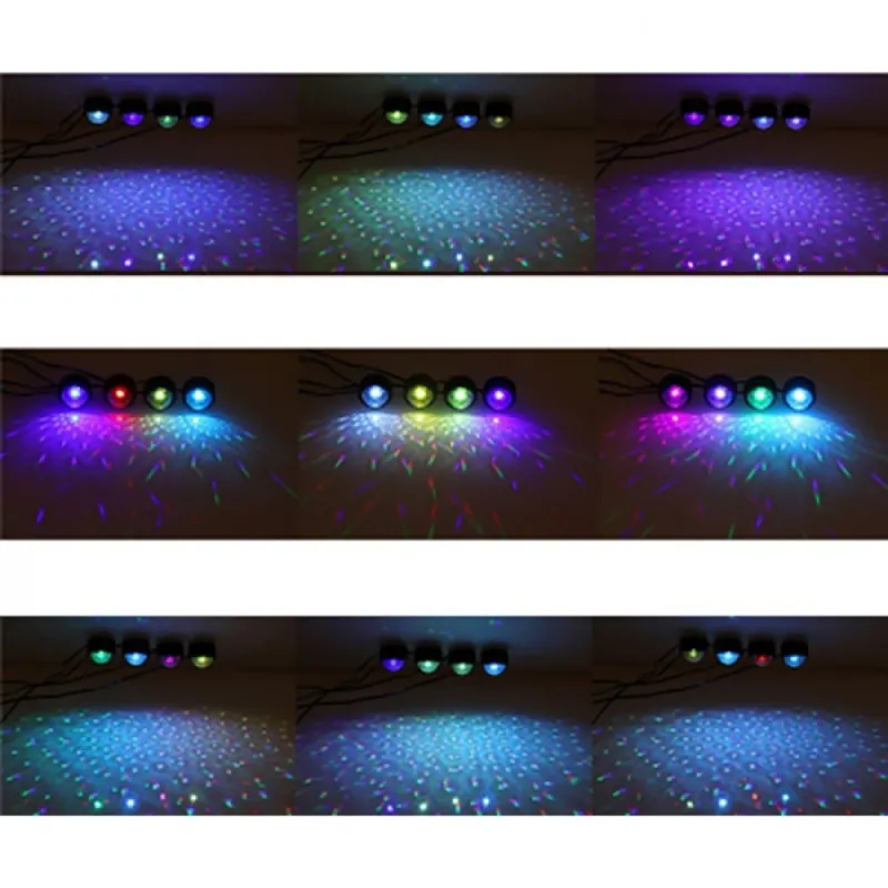 Set 4 lumini auto de interior, A10 USB LED RGB red-mag.ro