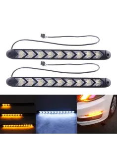 Set lumini auto LED DRL cu semnalizare dinamica, 9 module