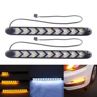 Set lumini auto LED DRL cu semnalizare dinamica, 9 module