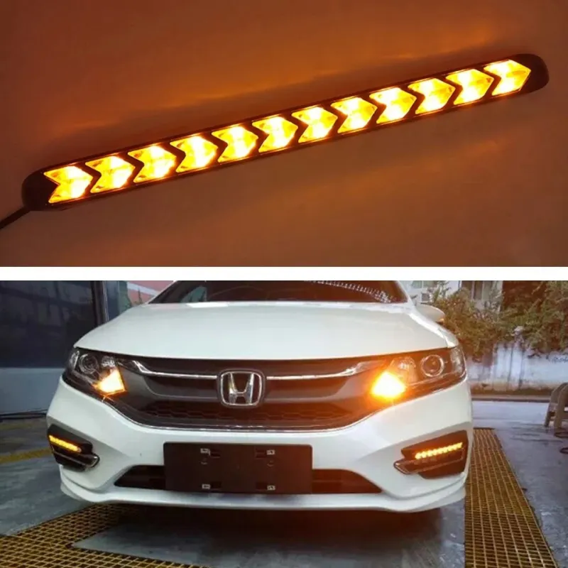 Set lumini auto LED DRL cu semnalizare dinamica, 9 module