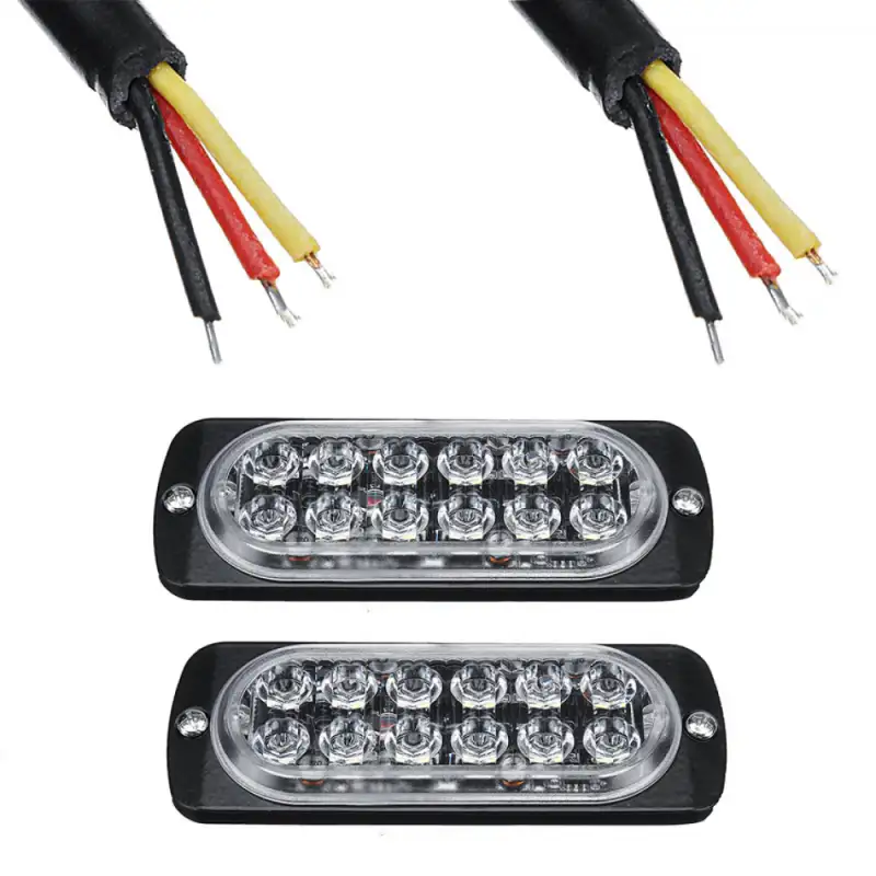 Set 4 x Stroboscop 12 LED, lumina portocalie red-mag.ro
