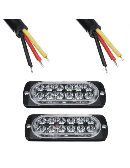 Set 4 x Stroboscop 12 LED, lumina portocalie red-mag.ro