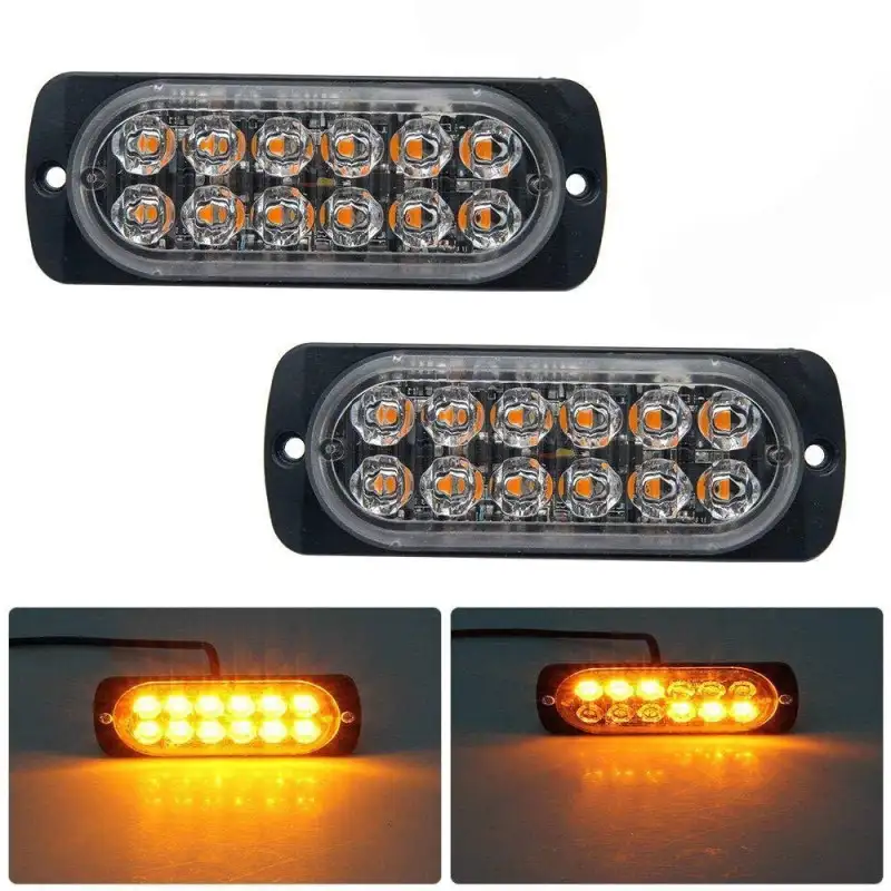 Set 4 x Stroboscop 12 LED, lumina portocalie red-mag.ro