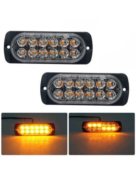 Set 4 x Stroboscop 12 LED, lumina portocalie red-mag.ro