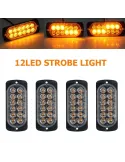 Set 4 x Stroboscop 12 LED, lumina portocalie red-mag.ro