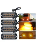 Set 4 x Stroboscop 12 LED, lumina portocalie red-mag.ro