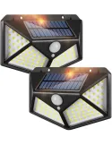 Set 2 x Lampa 100 LED cu panou solar, senzor de miscare