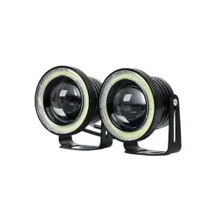 Set 2 proiectoare auto cu LED Angel Eyes, 76 mm, lumina alba 2