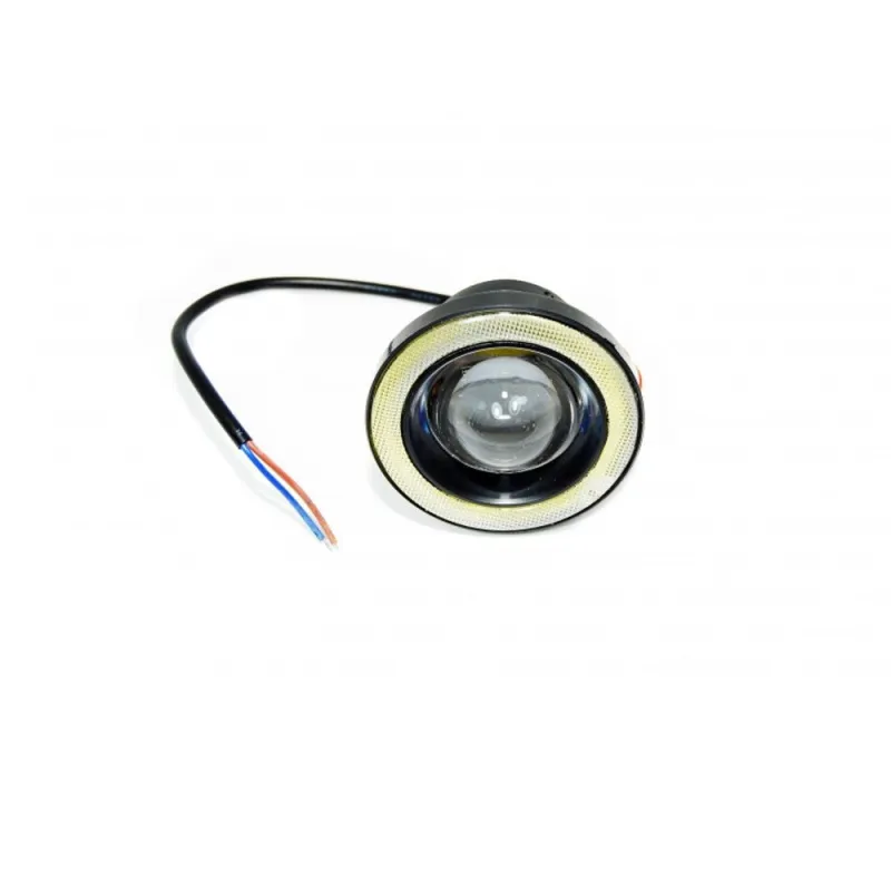 Set 2 proiectoare auto cu LED Angel Eyes, 76 mm, lumina alba