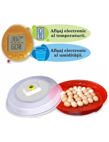 Incubator pentru oua IO102TH cu termohigrometru si intoarcere