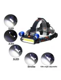 Lanterna de cap reglabila, 3 LED, 3 moduri de lumini red-mag.ro