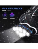 Lanterna de cap cu 8 LED-uri, 13.000 lumeni, lumina Alb/Rosie