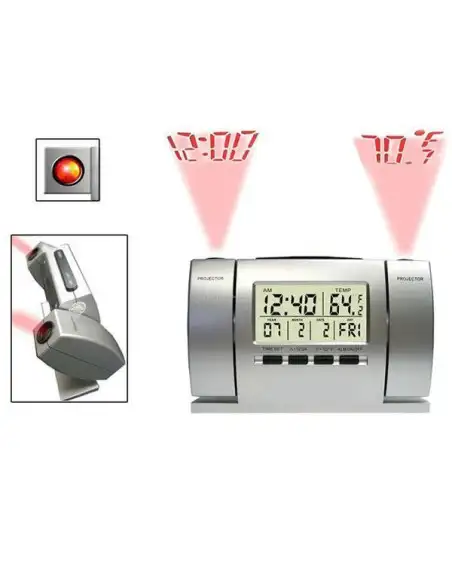 Ceas cu dubla proiectie pe tavan ora si temperatura red-mag.ro