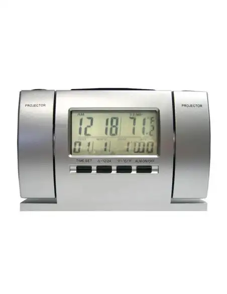 Ceas cu dubla proiectie pe tavan ora si temperatura red-mag.ro