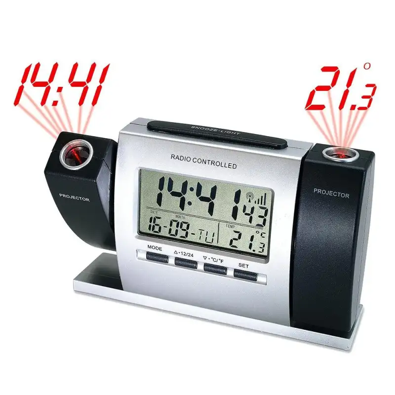 Ceas cu dubla proiectie pe tavan ora si temperatura red-mag.ro