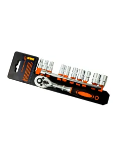 Set chei tubulare 12 piese cu clicket si prelungitor 1/4