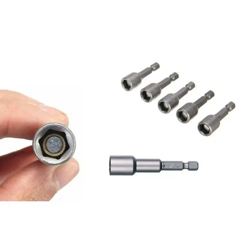 Set 5 adaptori magnetici profesionali 1/4 8mm pentru tabla