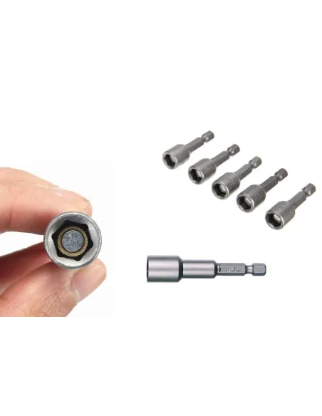 Set 5 adaptori magnetici profesionali 1/4 8mm pentru tabla