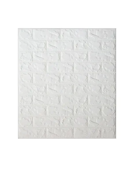 Tapet autoadeziv caramizi albe, 77 x 70 cm, spuma moale 3D