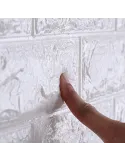 Tapet autoadeziv caramizi albe, 77 x 70 cm, spuma moale 3D