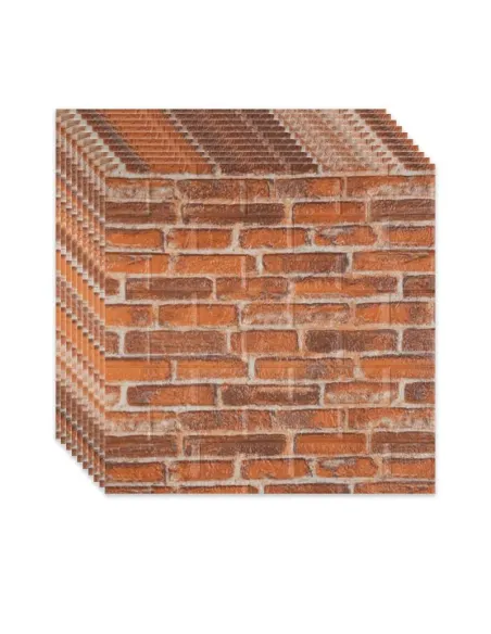 Tapet 3D caramida portocalie, 77 x 70 cm, spuma moale