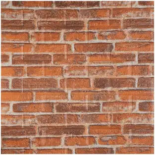 Tapet 3D caramida portocalie, 77 x 70 cm, spuma moale