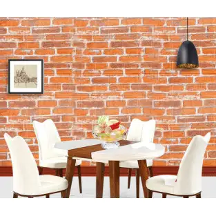Tapet 3D caramida portocalie, 77 x 70 cm, spuma moale 2
