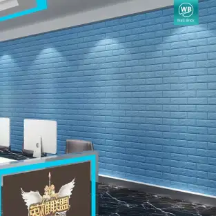 Tapet 3D caramida albastra, 77 x 70 cm, auto-adeziv pentru 2