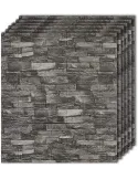 Tapet 3D caramida gri, 77 x 70 cm, auto-adeziv pentru interior