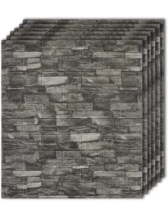 Tapet 3D caramida gri, 77 x 70 cm, auto-adeziv pentru interior 2