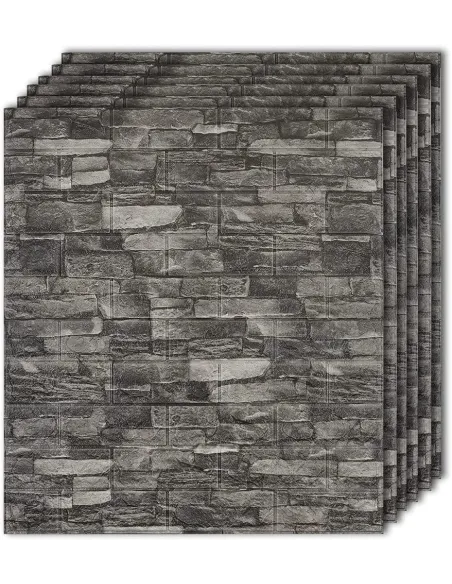 Tapet 3D caramida gri, 77 x 70 cm, auto-adeziv pentru interior