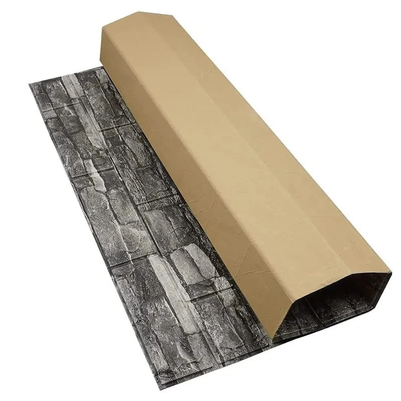 Tapet 3D caramida gri, 77 x 70 cm, auto-adeziv pentru interior