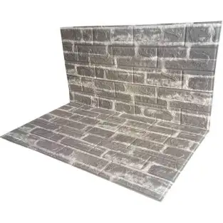 Tapet 3D caramida gri deschis, 77 x 70 cm, auto-adeziv pentru 2