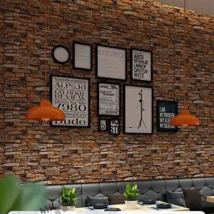 Tapet 3D caramida maro, 77 x 70 cm, auto-adeziv pentru interior 2