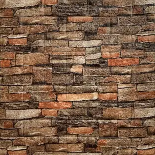 Tapet 3D caramida maro, 77 x 70 cm, auto-adeziv pentru interior