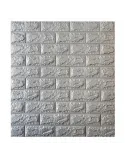 Tapet 3D caramizi argintii gri, 77 x 70 cm, auto-adeziv pentru