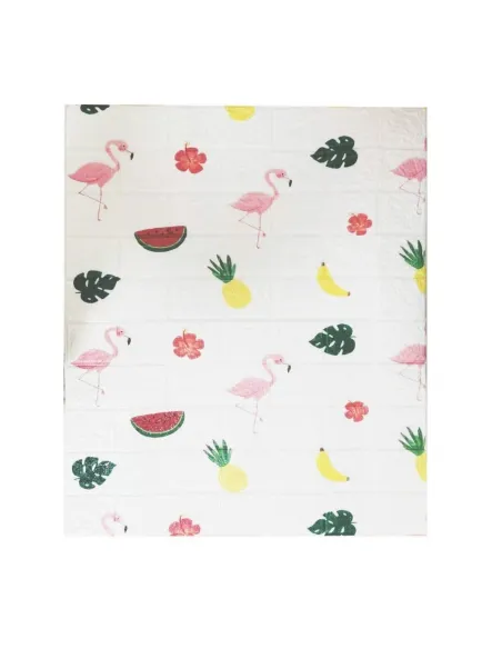 Tapet 3D caramida cu desen flamingo, 77 x 70 cm, auto-adeziv