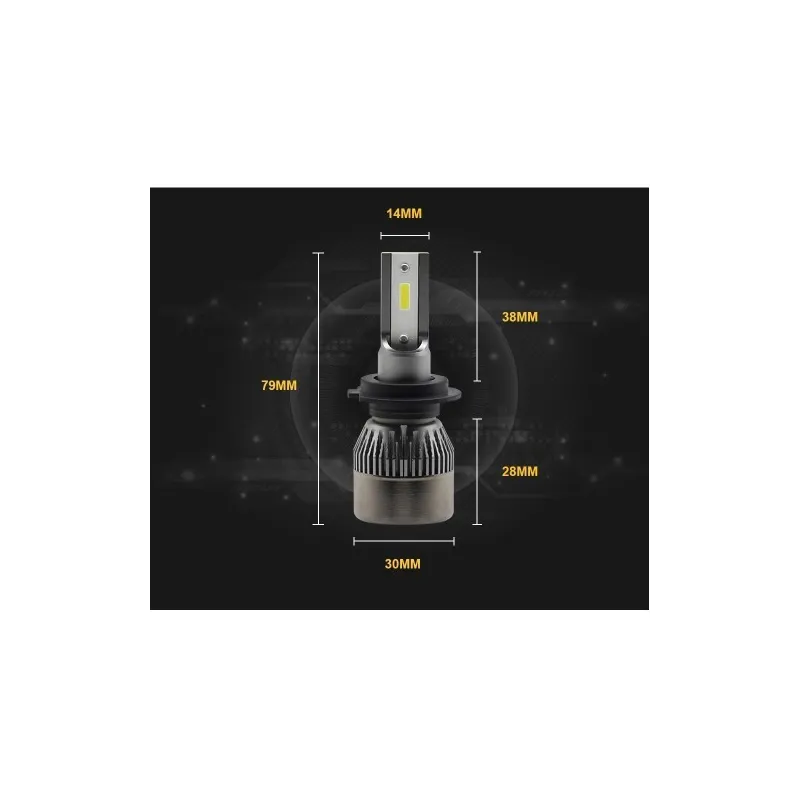 Set 2 LED-uri Auto H7, 80w, 6500k, R6, SLIM red-mag.ro