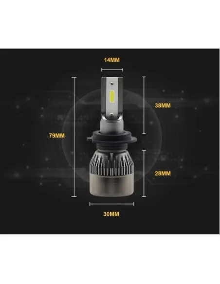 Set 2 LED-uri Auto H7, 80w, 6500k, R6, SLIM red-mag.ro