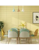 Tapet 3D lambriu galben, 77 x 70 cm, auto-adeziv pentru