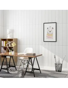 Tapet 3D lambriu gri, 77 x 70 cm, auto-adeziv pentru interior 2