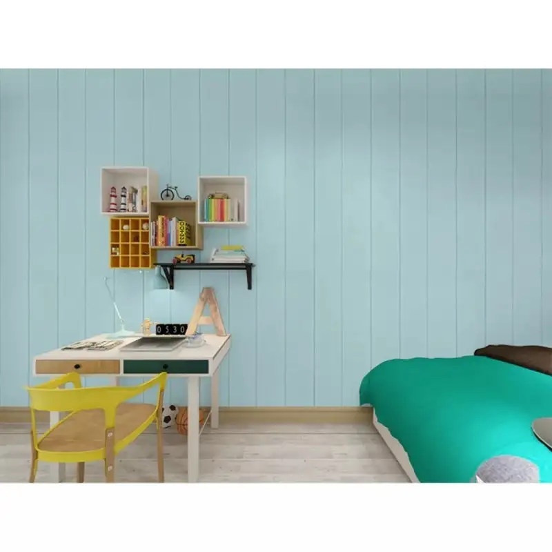 Tapet 3D lambriu bleu, 77 x 70 cm, auto-adeziv pentru interior