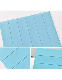 Tapet 3D lambriu bleu, 77 x 70 cm, auto-adeziv pentru interior