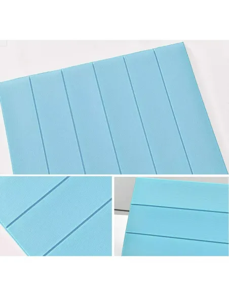 Tapet 3D lambriu bleu, 77 x 70 cm, auto-adeziv pentru interior