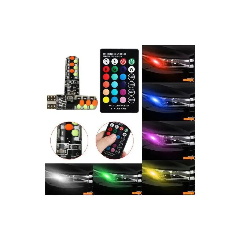 Set 2 becuri de pozitie LED RGB cu telecomanda si intensitate