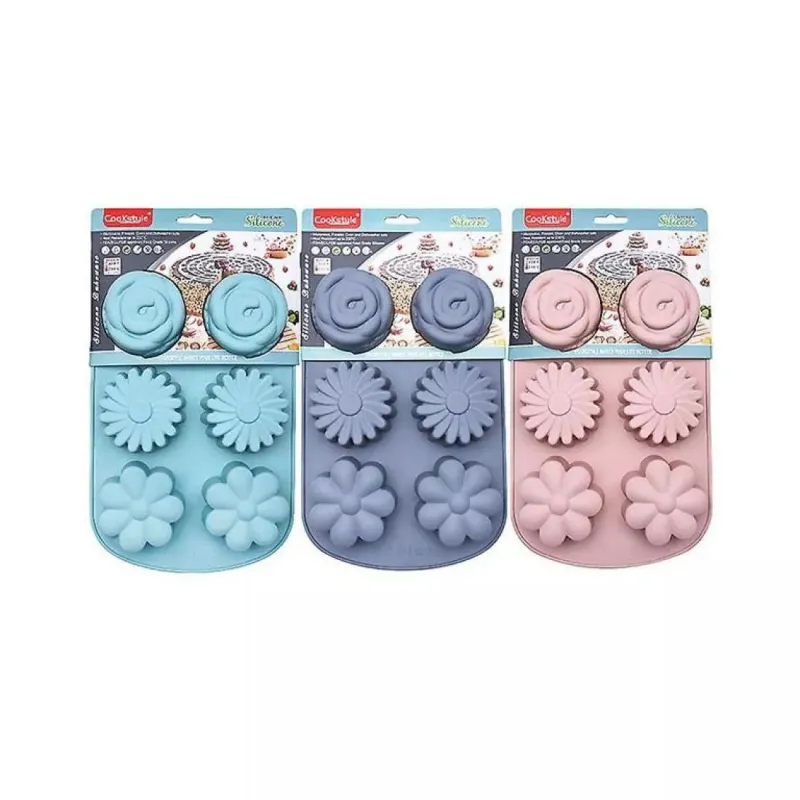 Forma din silicon pentru 6 briose,modele diferite