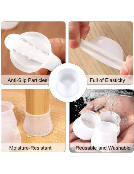Set 8 protectii din silicon pentru picioare scaun rotunde sau