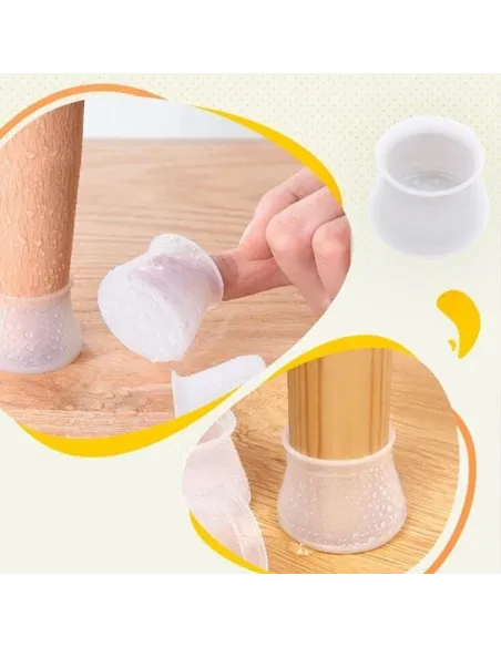 Set 8 protectii din silicon pentru picioare scaun rotunde sau