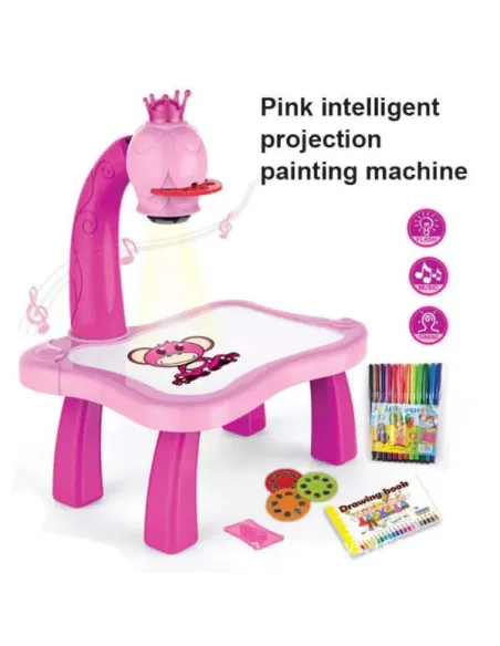 Masuta de desen cu proiector, 24 tipare desen si 12 carioci