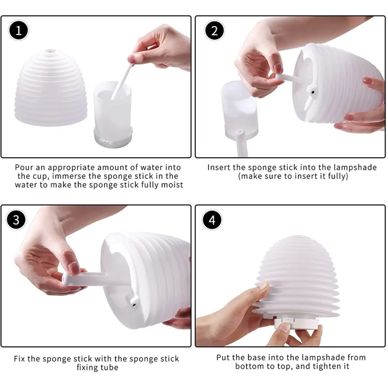 Umidificator aromaterapie cu lampa si control tactil